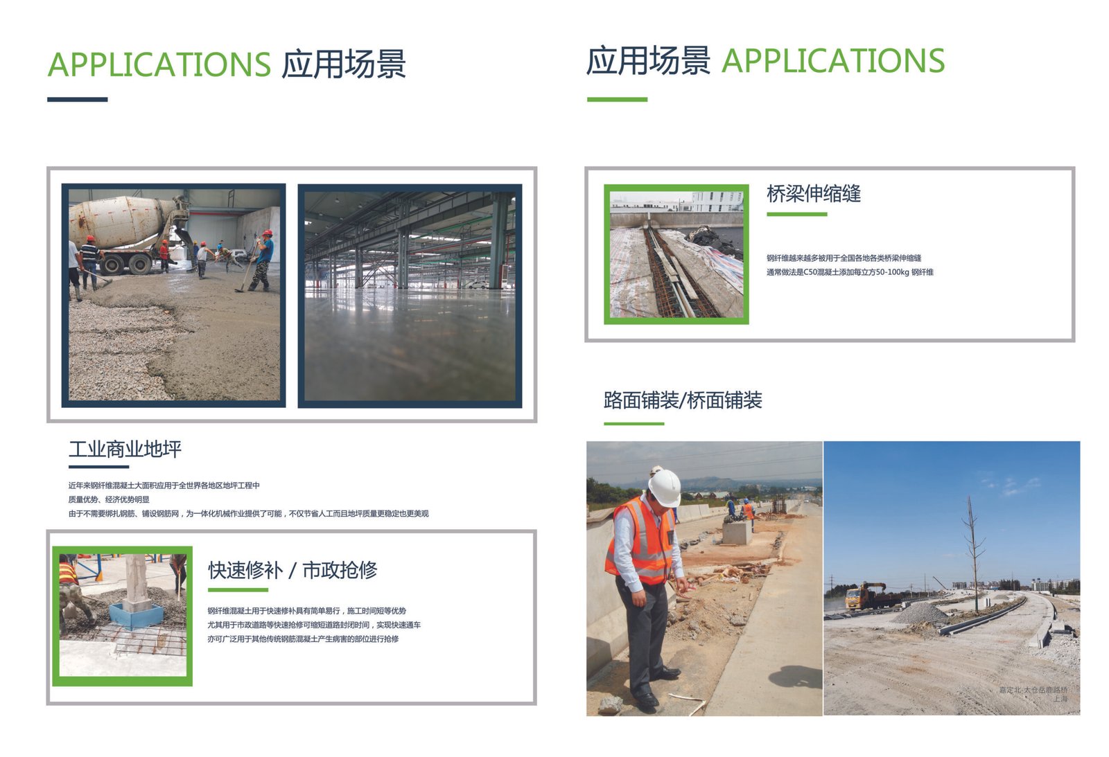 Concrete fibre brochure page