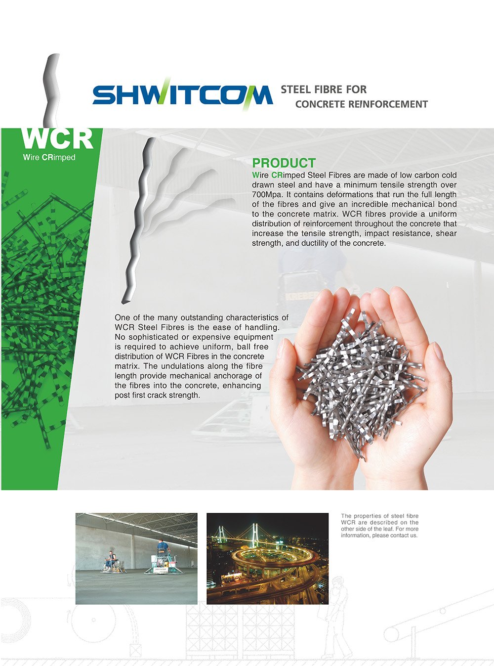 WCR crimped steel fibre leaflet